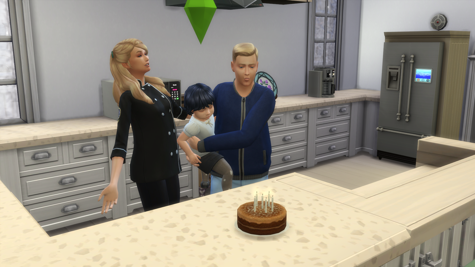 Time to help a toddler blow out candles