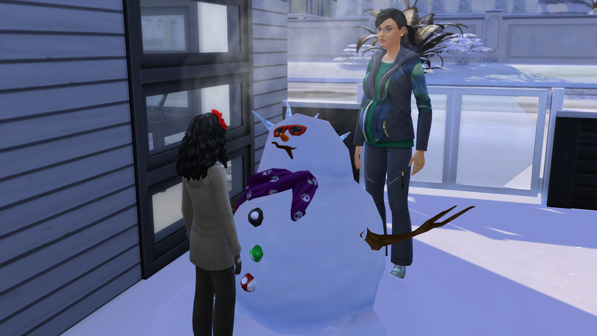 Making a snowpal with mom.